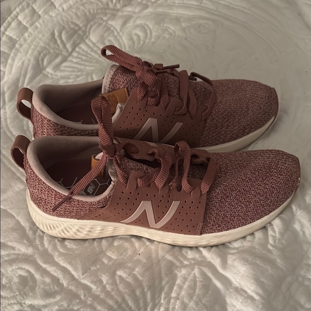 New Balance Pink Sneakers with Sock-like Fit and Cushioned Sole